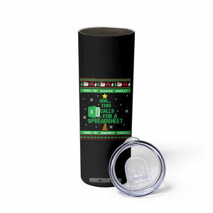 Funny Excel Christmas Tree Skinny Tumbler This Calls for a Spreadsheet Xmas DIV0 Errors TS02 Print Your Wear