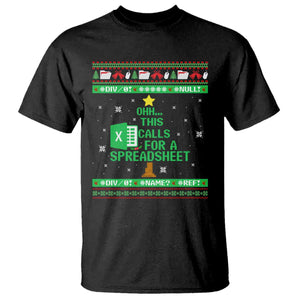Funny Excel Christmas Tree T Shirt This Calls for a Spreadsheet Xmas DIV0 Errors TS02 Black Print Your Wear