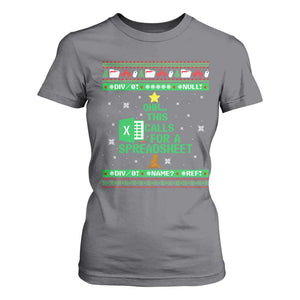 Funny Excel Christmas Tree T Shirt For Women This Calls for a Spreadsheet Xmas DIV0 Errors TS02 Charcoal Print Your Wear