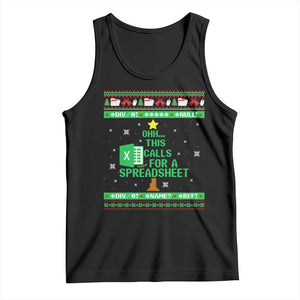 Funny Excel Christmas Tree Tank Top This Calls for a Spreadsheet Xmas DIV0 Errors TS02 Black Print Your Wear