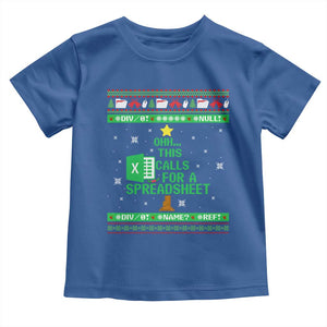 Funny Excel Christmas Tree Toddler T Shirt This Calls for a Spreadsheet Xmas DIV0 Errors TS02 Royal Blue Print Your Wear