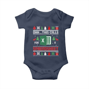 This Calls for a Spreadsheet Christmas Baby Onesie Funny Excel Xmas Gift for Data Nerds Accountants TS02 Navy Print Your Wear