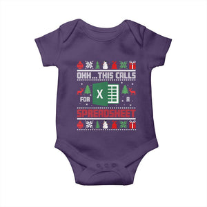This Calls for a Spreadsheet Christmas Baby Onesie Funny Excel Xmas Gift for Data Nerds Accountants TS02 Purple Print Your Wear