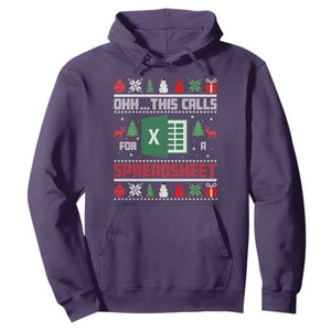 This Calls for a Spreadsheet Christmas Hoodie Funny Excel Xmas Gift for Data Nerds Accountants TS02 Purple Print Your Wear