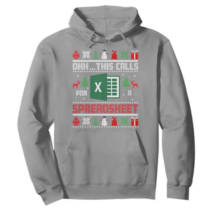 This Calls for a Spreadsheet Christmas Hoodie Funny Excel Xmas Gift for Data Nerds Accountants TS02 Sport Gray Print Your Wear