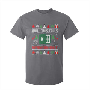 This Calls for a Spreadsheet Christmas T Shirt For Kid Funny Excel Xmas Gift for Data Nerds Accountants TS02 Charcoal Print Your Wear