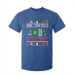 This Calls for a Spreadsheet Christmas T Shirt For Kid Funny Excel Xmas Gift for Data Nerds Accountants TS02 Royal Blue Print Your Wear