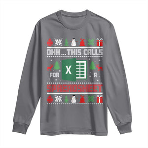 This Calls for a Spreadsheet Christmas Long Sleeve Shirt Funny Excel Xmas Gift for Data Nerds Accountants TS02 Charcoal Print Your Wear