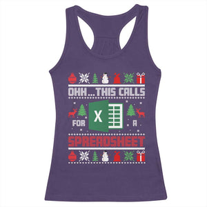 This Calls for a Spreadsheet Christmas Racerback Tank Top Funny Excel Xmas Gift for Data Nerds Accountants TS02 Purple Print Your Wear