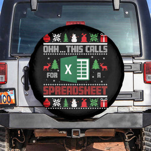 This Calls for a Spreadsheet Christmas Spare Tire Cover Funny Excel Xmas Gift for Data Nerds Accountants TS02 No hole Black Print Your Wear
