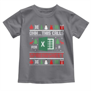 This Calls for a Spreadsheet Christmas Toddler T Shirt Funny Excel Xmas Gift for Data Nerds Accountants TS02 Charcoal Print Your Wear