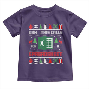 This Calls for a Spreadsheet Christmas Toddler T Shirt Funny Excel Xmas Gift for Data Nerds Accountants TS02 Purple Print Your Wear