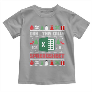 This Calls for a Spreadsheet Christmas Toddler T Shirt Funny Excel Xmas Gift for Data Nerds Accountants TS02 Sport Gray Print Your Wear