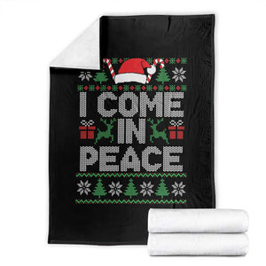 I Come In Peace Funny Christmas Matching Couple Throw Blanket Offensive Adult Humor Festive Holiday TS02 Black Print Your Wear