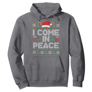 I Come In Peace Funny Christmas Matching Couple Hoodie Offensive Adult Humor Festive Holiday TS02 Charcoal Print Your Wear