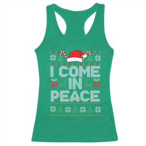 I Come In Peace Funny Christmas Matching Couple Racerback Tank Top Offensive Adult Humor Festive Holiday TS02 Irish Green Print Your Wear