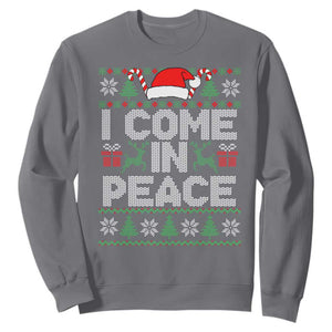 I Come In Peace Funny Christmas Matching Couple Sweatshirt Offensive Adult Humor Festive Holiday TS02 Charcoal Print Your Wear