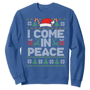 I Come In Peace Funny Christmas Matching Couple Sweatshirt Offensive Adult Humor Festive Holiday TS02 Royal Blue Print Your Wear