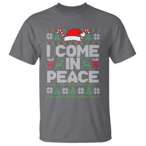 I Come In Peace Funny Christmas Matching Couple T Shirt Offensive Adult Humor Festive Holiday TS02 Charcoal Print Your Wear