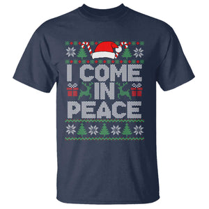 I Come In Peace Funny Christmas Matching Couple T Shirt Offensive Adult Humor Festive Holiday TS02 Navy Print Your Wear