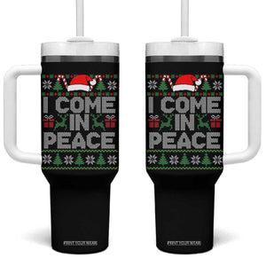 I Come In Peace Funny Christmas Matching Couple Tumbler With Handle Offensive Adult Humor Festive Holiday TS02 One Size: 40 oz Black Print Your Wear