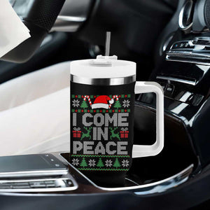 I Come In Peace Funny Christmas Matching Couple Tumbler With Handle Offensive Adult Humor Festive Holiday TS02 Print Your Wear