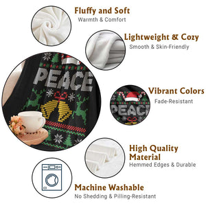 I am Peace Funny Christmas Matching Couple Throw Blanket Offensive Adult Humor Festive Holiday TS02 Print Your Wear