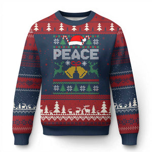 I am Peace Funny Xmas Matching Couple Ugly Christmas Sweater Offensive Adult Humor Festive Holiday TS02 Navy Red Print Your Wear