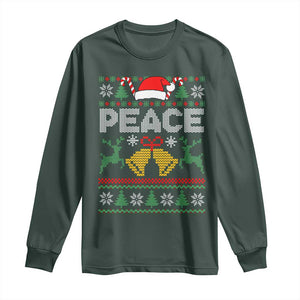 I am Peace Funny Christmas Matching Couple Long Sleeve Shirt Offensive Adult Humor Festive Holiday TS02 Dark Forest Green Print Your Wear
