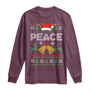 I am Peace Funny Christmas Matching Couple Long Sleeve Shirt Offensive Adult Humor Festive Holiday TS02 Maroon Print Your Wear