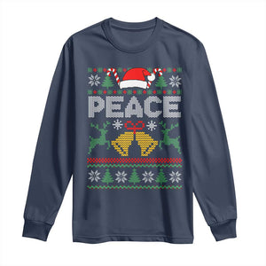 I am Peace Funny Christmas Matching Couple Long Sleeve Shirt Offensive Adult Humor Festive Holiday TS02 Navy Print Your Wear