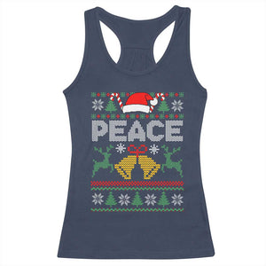 I am Peace Funny Christmas Matching Couple Racerback Tank Top Offensive Adult Humor Festive Holiday TS02 Navy Print Your Wear