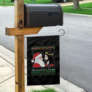 Funny Christmas Santa and Jesus Garden Flag Most Wonderful Time Christian Holiday Gag Gift TS02 Print Your Wear