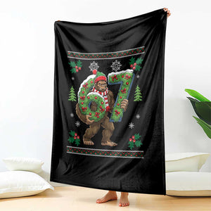 67 Meme Christmas Bigfoot Throw Blanket Funny Six Seven Wreath Sasquatch Holiday Gag Gift TS02 Print Your Wear