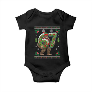 67 Meme Christmas Bigfoot Baby Onesie Funny Six Seven Wreath Sasquatch Holiday Gag Gift TS02 Black Print Your Wear