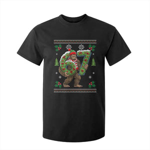 67 Meme Christmas Bigfoot T Shirt For Kid Funny Six Seven Wreath Sasquatch Holiday Gag Gift TS02 Black Print Your Wear