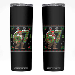 67 Meme Christmas Bigfoot Skinny Tumbler Funny Six Seven Wreath Sasquatch Holiday Gag Gift TS02 Black Print Your Wear