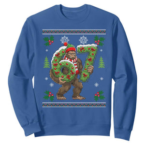 67 Meme Christmas Bigfoot Sweatshirt Funny Six Seven Wreath Sasquatch Holiday Gag Gift TS02 Royal Blue Print Your Wear
