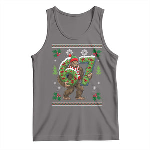 67 Meme Christmas Bigfoot Tank Top Funny Six Seven Wreath Sasquatch Holiday Gag Gift TS02 Deep Heather Print Your Wear