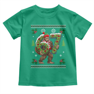 67 Meme Christmas Bigfoot Toddler T Shirt Funny Six Seven Wreath Sasquatch Holiday Gag Gift TS02 Irish Green Print Your Wear