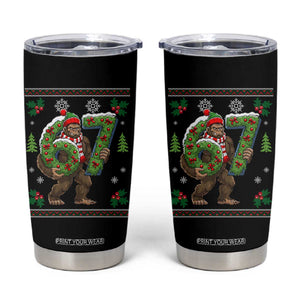 67 Meme Christmas Bigfoot Tumbler Cup Funny Six Seven Wreath Sasquatch Holiday Gag Gift TS02 Black Print Your Wear