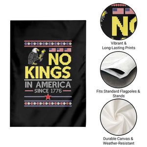 Funny Patriotic Christmas No Kings in America Garden Flag Since 1776 Bald Eagle Ugly Sweater TS02 Print Your Wear