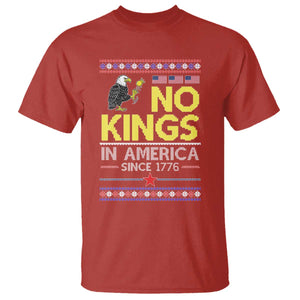 Funny Patriotic Christmas No Kings in America T Shirt Since 1776 Bald Eagle Ugly Sweater TS02 Red Print Your Wear