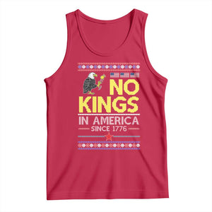 Funny Patriotic Christmas No Kings in America Tank Top Since 1776 Bald Eagle Ugly Sweater TS02 Red Print Your Wear