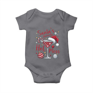 Funny Santa Favorite Hot Mess Baby Onesie Christmas Drinking Cocktail Lover TS02 Charcoal Print Your Wear