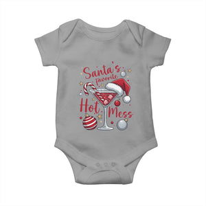 Funny Santa Favorite Hot Mess Baby Onesie Christmas Drinking Cocktail Lover TS02 Sport Gray Print Your Wear
