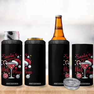 Funny Santa Favorite Hot Mess 4 in 1 Can Cooler Tumbler Christmas Drinking Cocktail Lover TS02 Print Your Wear