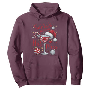 Funny Santa Favorite Hot Mess Hoodie Christmas Drinking Cocktail Lover TS02 Maroon Print Your Wear