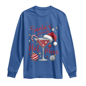 Funny Santa Favorite Hot Mess Long Sleeve Shirt Christmas Drinking Cocktail Lover TS02 Royal Blue Print Your Wear