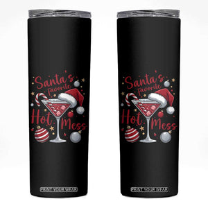 Funny Santa Favorite Hot Mess Skinny Tumbler Christmas Drinking Cocktail Lover TS02 Black Print Your Wear